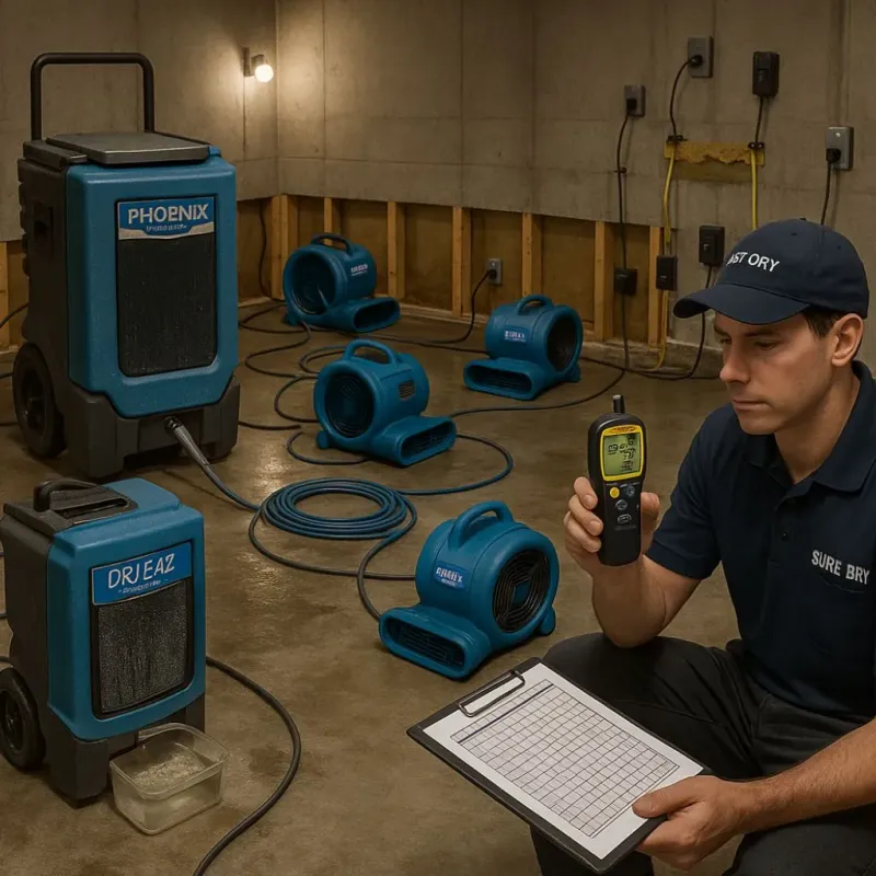 Structural Drying and Dehumidification process in Battle Ground, IN